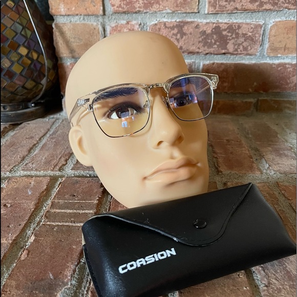 NEW Clear Bluelight Glasses w/ Case - Picture 1 of 4